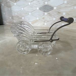 Lead crystal baby buggy, pram, stroller